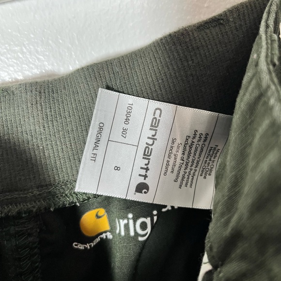 Carhartt Size 8 Original Fit Green Khaki Shorts - Picture 7 of 10